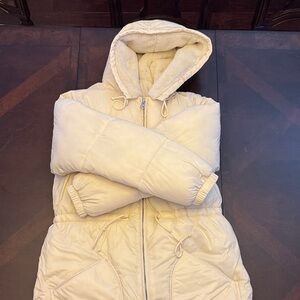 ABERCROMBIE & FITCH AIR CLOUD PUFFER PARKA JACKET COAT TAUPE WOMENS Sz M - NWOT